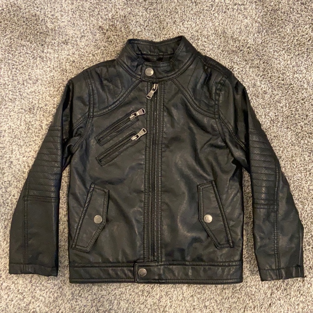 Urban Republic Faux Leather Zip Jacket Boys Size 5/6